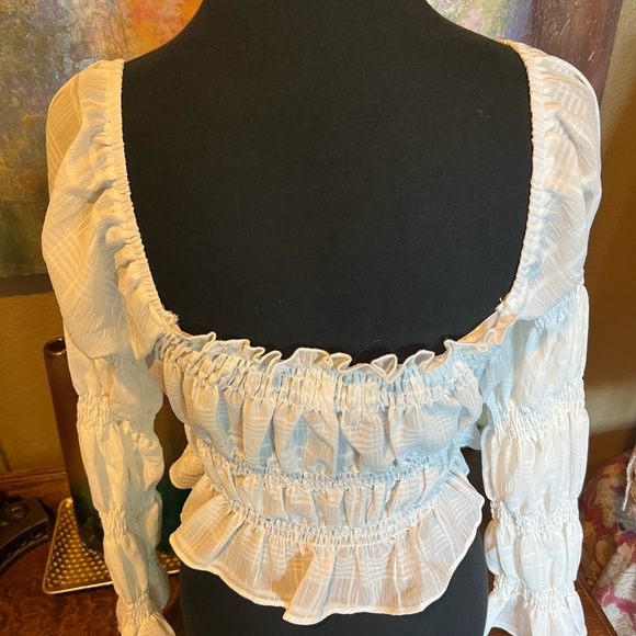 Princess Poly Cropped Blouse - Picture 5 of 8